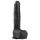 Easytoys - didelis juodas dildo su siurbtuku ir sėklidėmis (29,5 cm)