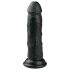 Easytoys - tikroviškas dildo su siurbtuku (15,5 cm) - juodas