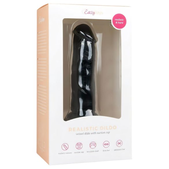 Easytoys - dildo su siurbtuku - realistiškas - juodas - 15,5 cm