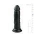 Easytoys - tikroviškas dildo su siurbtuku (15,5 cm) - juodas