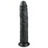 Easytoys - didelis dildo su siurbtuku - juodas - 28,5 cm