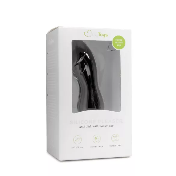 Easytoys - dildo su galvute ir siurbtuku - juodas