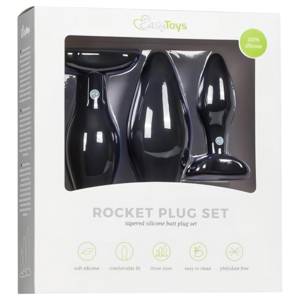 Easytoys Rocket - analinių kaiščių rinkinys - juodas - 3 vnt.