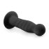 Easytoys šonkauliuotas - su siurbtuku analinis dildo (14 cm) - juodas