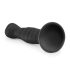 Easytoys šonkauliuotas - su siurbtuku analinis dildo (14 cm) - juodas