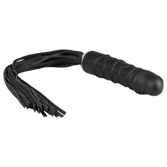 Easytoys Flogger - plakatas ir silikoninis dildo viename (juodas)