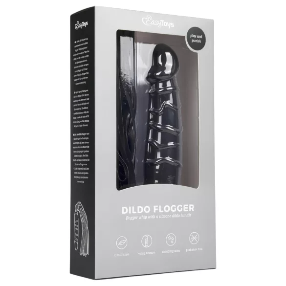Easytoys - botagėlis su silikoniniu dildo - juodas