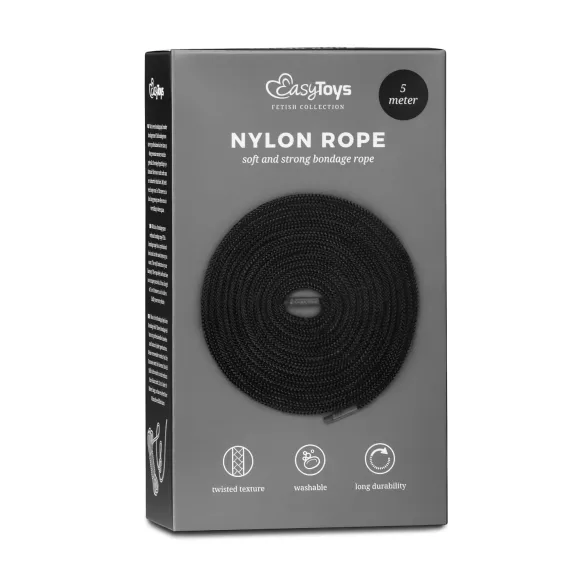 Easytoys Rope - bondage virvė (5 m, juoda)