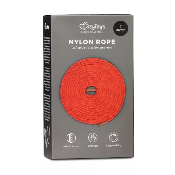 Easytoys Rope - bondage virvė (5 m, raudona)