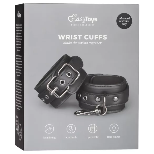Easytoys - rankų antrankiai - dirbtinė oda - juoda