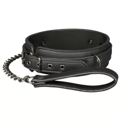 Easytoys - BDSM antkaklis su pavadėliu - juodas
