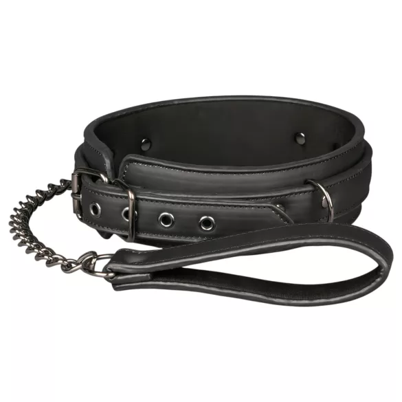 Easytoys - BDSM antkaklis su pavadėliu - juodas