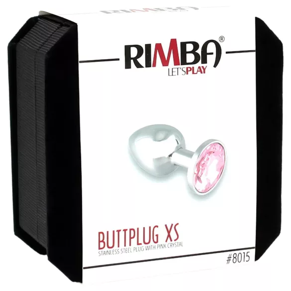 Rimba XS - sidabrinis metalinis analinis kaištis su rožiniu akmenuku