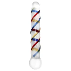   Rimba Rachella - dvigubas stiklinis dildo - skaidrus spalvotas
