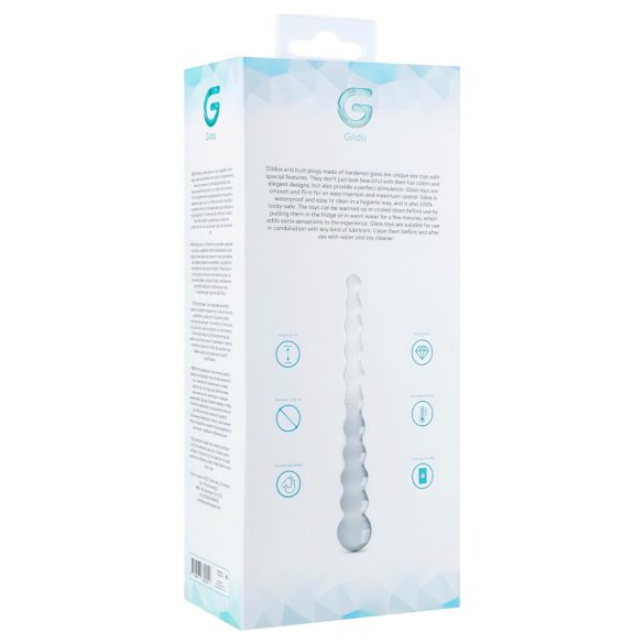 Gildo Glass No. 20 - stiklinis dildo su burbuliukais - skaidrus