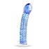 Gildo Stiklo Nr. 5 - spiralinė stiklo dildo (skaidri-mėlyna)
