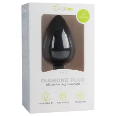   Easytoys Diamond - analinis kaištis su balta akutė - didelis - juodas