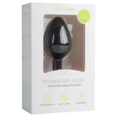   Easytoys Diamond - analinis kaištis su deimantuku - vidutinis - juodas
