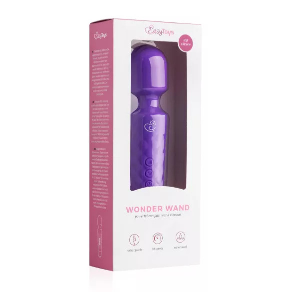 EasyToys - mini wand masažuoklis vibratorius - įkraunamas - violetinis