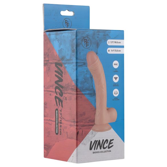 Real Fantasy Vince - dildo su sėklidėmis - 19,5 cm - kūno spalvos
