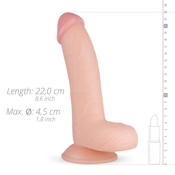 Real Fantasy Cliff - realistiškas dildo su sėklidėmis - 22 cm - kūno spalvos