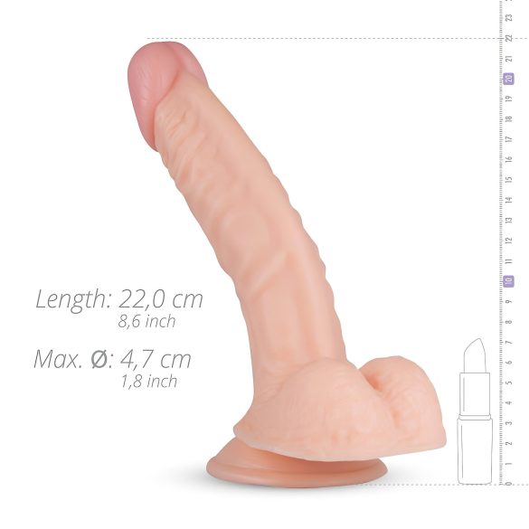 Real Fantasy Derek - tikroviškas dildo su sėklidėmis - 22 cm natūralus