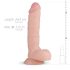 Real Fantasy Glynn - tikroviškas dildo su sėklidėmis - 25 cm natūralios spalvos