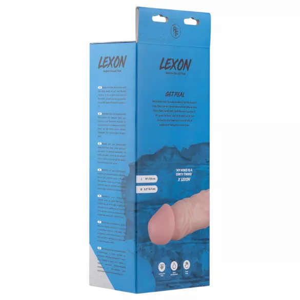 Real Fantasy Lexon - realistiškas dildas su sėklidėmis - 33cm natūralios spalvos