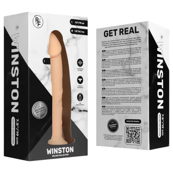 Real Fantasy Winston - vibratorius su siurbtuku - 19 cm - kūno spalvos