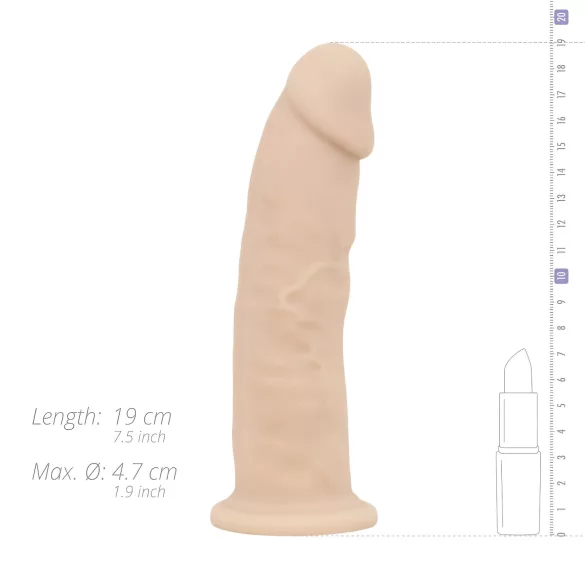 Real Fantasy Winston - vibratorius su siurbtuku - 19 cm - kūno spalvos
