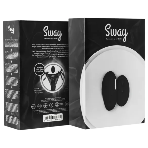 Sway Nr. 3 - juodi vibruojantys belaidžiai (radijo bangomis valdomi) kelnaitės, su akumuliatoriumi (S-L)