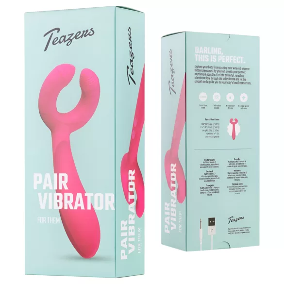Easytoys Couple - poros vibratorius - įkraunamas, atsparus vandeniui - rožinis