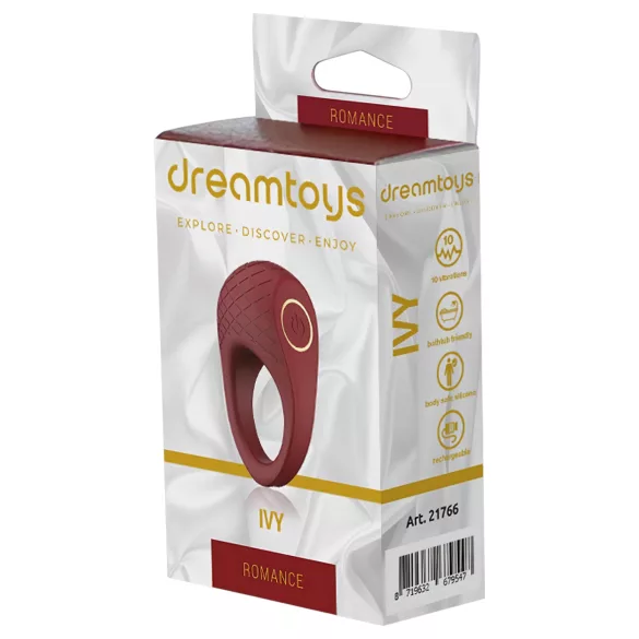 Dreamtoys Ivy - vibruojantis penio žiedas - bordo