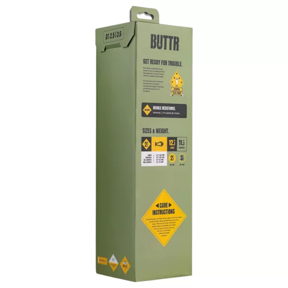 BUTTR - dvigubas fisting dildo su siurbtuku - juodas