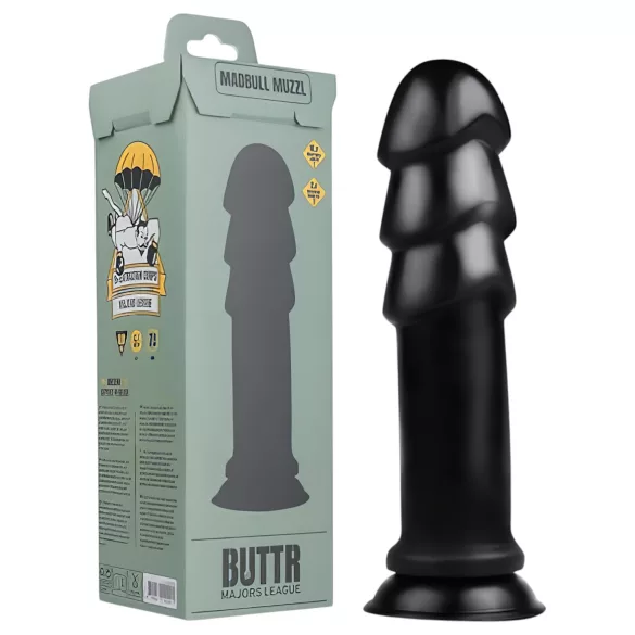 BUTTR Madbull Muzzl - dildo su siurbtuku - juodas