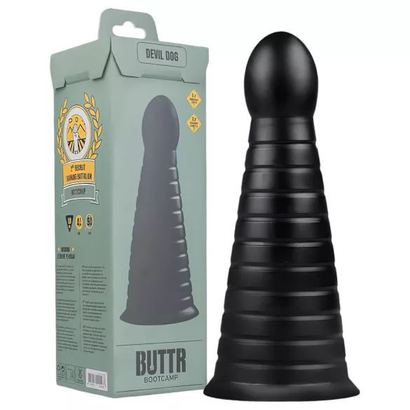 BUTTR Devil Dog - dildo su siurbtuku - juodas