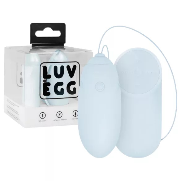LUV EGG - nešiojamas, akumuliatoriumi maitinamas, radijo bangomis valdomas vibracinis kiaušinėlis (mėlynas)