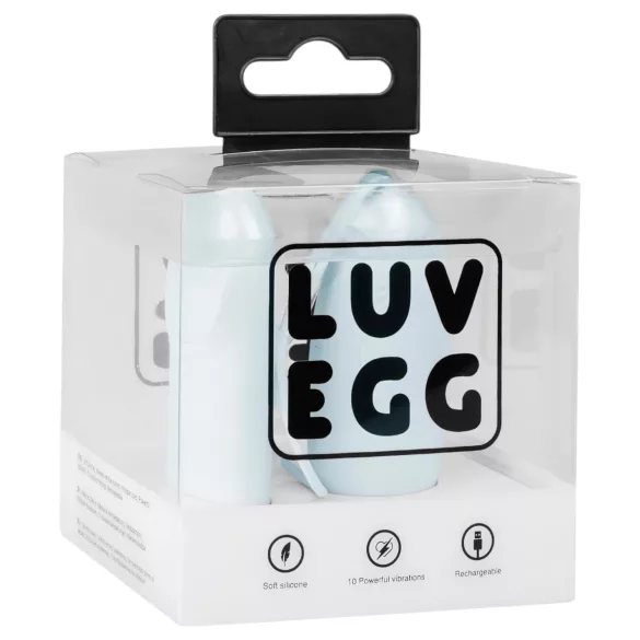LUV EGG - nešiojamas, akumuliatoriumi maitinamas, radijo bangomis valdomas vibracinis kiaušinėlis (mėlynas)