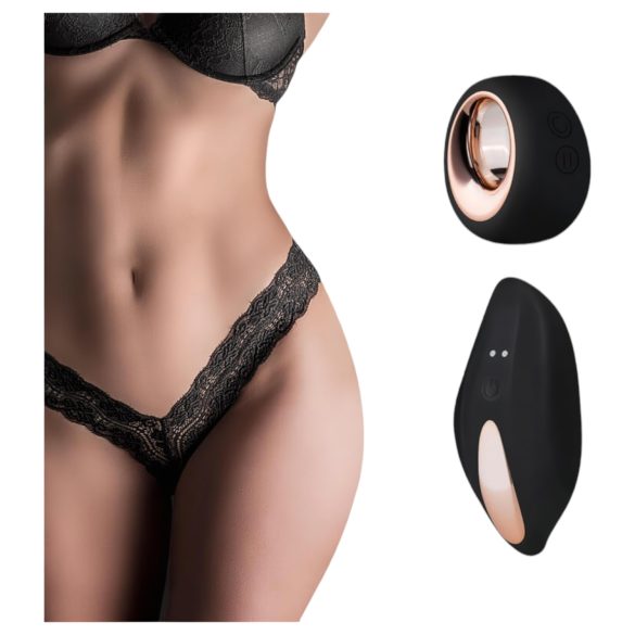 Pantyrebel - įkraunamas, radijo bangomis valdomas nėriniuotas vibruojantis stringai - juoda (S-L)