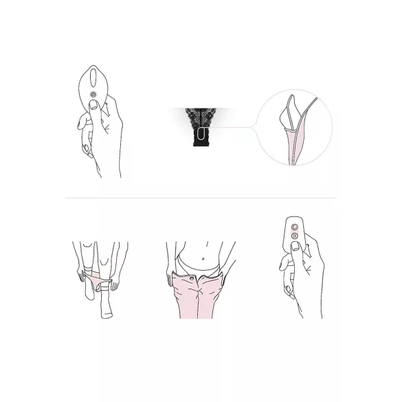 Pantyrebel - įkraunamos, nuotolinio valdymo vibruojančios juodos kelnaitės (S-L)