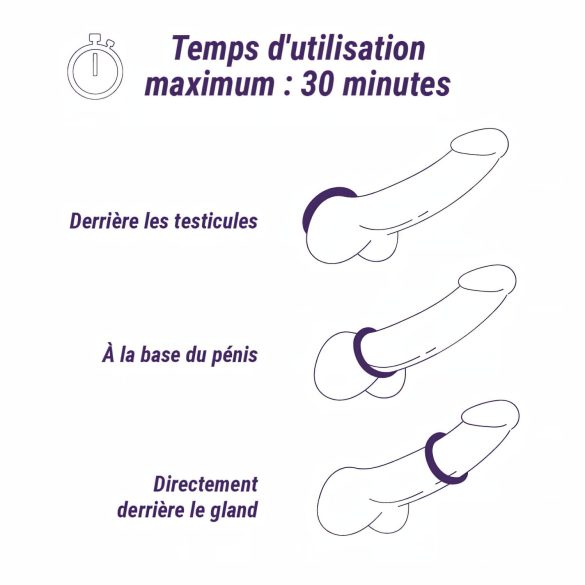 Boners - vibruojantis penio žiedas - įkraunamas, atsparus vandeniui - pilkas