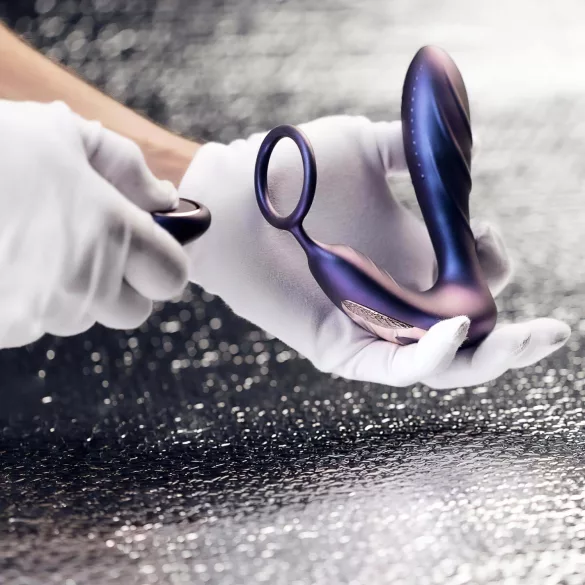 Hueman Black Hole - analinis vibruojantis žiedas su nuotoliniu - violetinis
