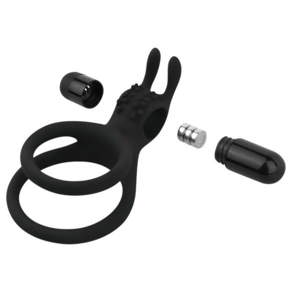 Easytoys Share Ring - vibruojantis penio ir sėklidžių žiedas - juodas