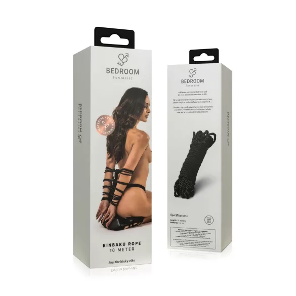 Bedroom Fantasies - shibari virvė - 10 m - juoda