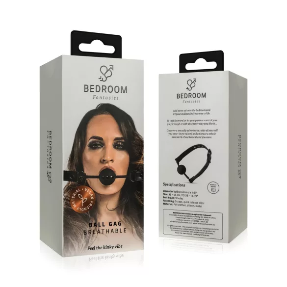 Bedroom Fantasies - burnos kaištis su kvėpavimo skylutėmis - juodas