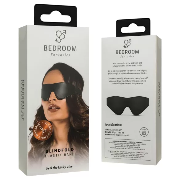 Bedroom Fantasies - akių kaukė - dirbtinės odos efektas - juoda