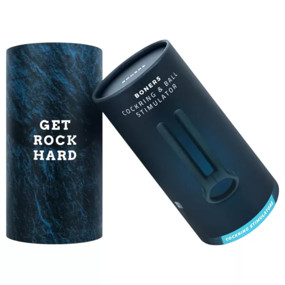 Boners - vibruojantis penio ir sėklidžių žiedas - mėlynas, įkraunamas