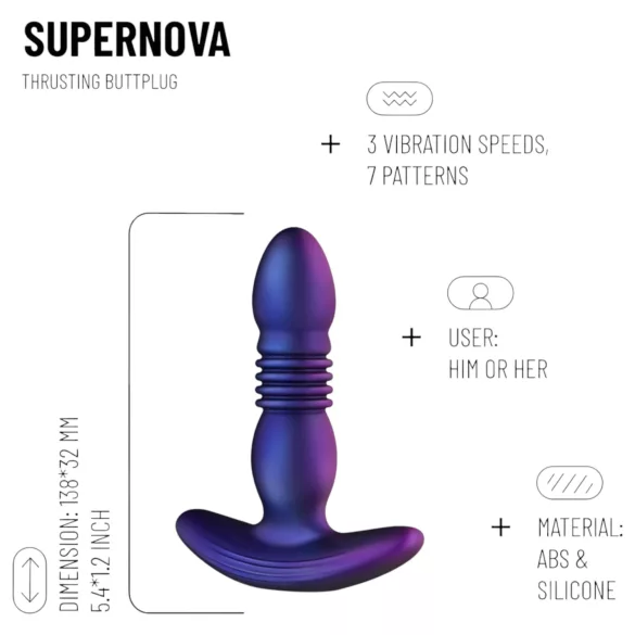 „Hueman Supernova“ - stumiantis analinis vibratorius (violetinis)