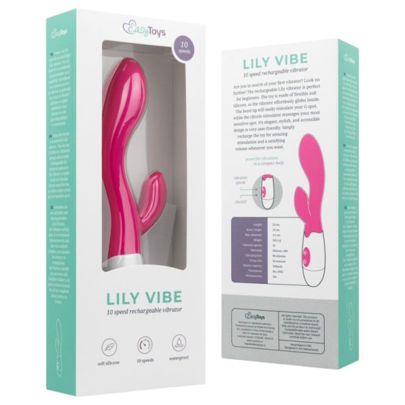Easytoys Lily 2.0 - įkraunamas klitorio vibratoriaus laikiklis (rožinis)