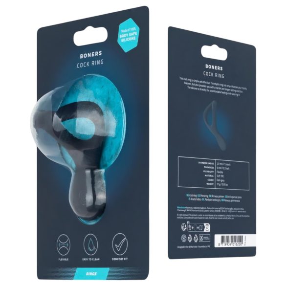 Boners - silikoninis penio žiedas - pilkas